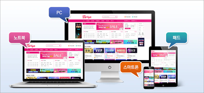 PC, 스마트폰, 태블릿 구동 예시