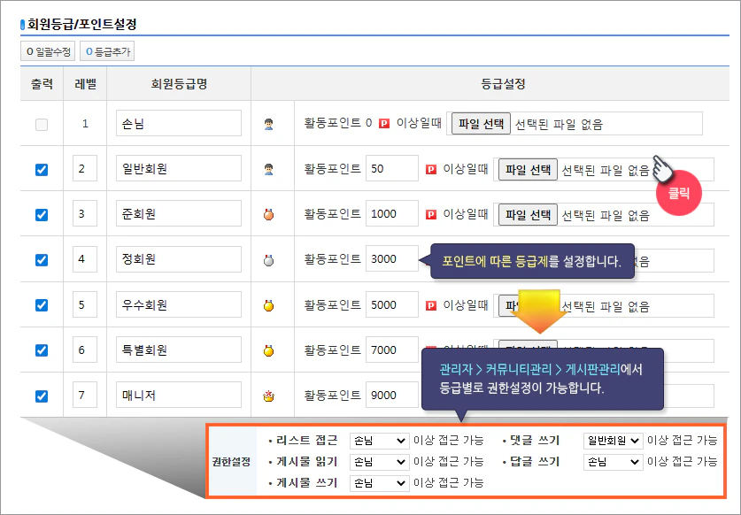 회원 등급제 운영 안내